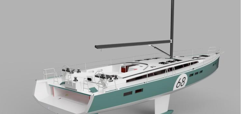 Aura 57 Sailboat, sketches of the boat